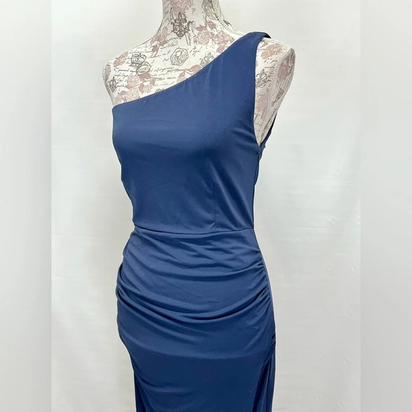 SOCIALITE Navy blue one shoulder‎ mini dress size M. - Picture 5 of 15